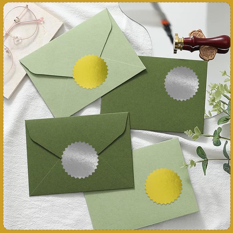 Yeachlaing 200pcs 2” Gold Metallic Serrated Edge Sealing Stickers – for Sealing, Awards, Embossing, Certificates, and Envelopes - Image 4